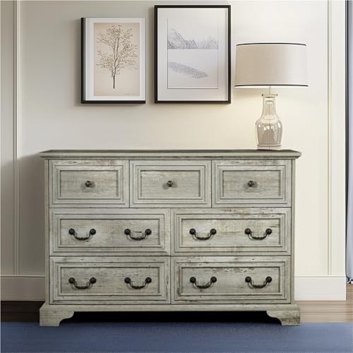 Farmhouse Style Bedroom 7 Tier Rustic Chest of Drawers with