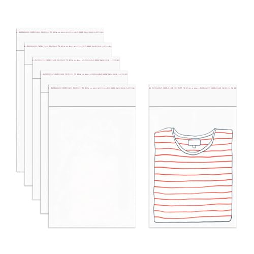 CinnanniC 10x13'' 100pcs Cellophane Bags Clear Resealable Cello Poly Bags 2mil Crystal Self Sealing Cellophane Bag for A4 Packaging Clothing T-Shirt Pants Documents Artwork
