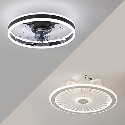 CHANFOK Ceiling fan with Light + White Low Profile Ceiling Fan with Light Cover
