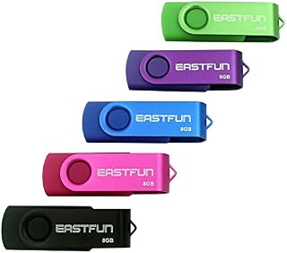 EASTFUN 5Pcs 8GB USB Flash Drive USB 2.0 Flash Memory Stick Fold Storage