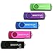 EASTFUN 5Pcs 8GB USB Flash Drive USB 2.0 Flash Memory Stick Fold Storage Thumb Stick Pen(Five Mixed Colors: Black Rose Blue Purple Green)
