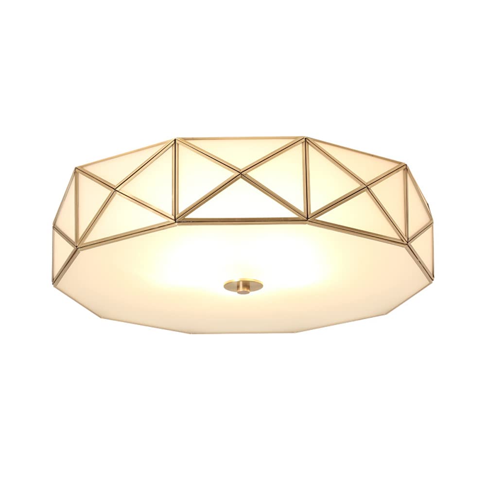 Plafonnier encastré en cuivre véritable luminaire géométrique E27