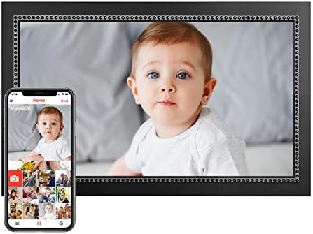 Digitaler Bilderrahmen 10.1 Zoll Wlan Elektronischer, mit 1280x800 IPS TouchScreen, Auto-Rotate, einfaches Setup zum sofortigen Teilen von Fotos oder Videos über die Frameo App von überall