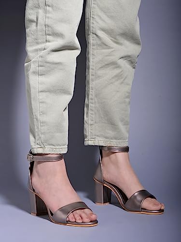 Image of Shoetopia Stylish Ankle Strap Block Heeled Sandals for Women & Girls