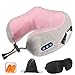 Produktbild Shiatsu Nackenmassagegerät aus Memory-Schaum, U-förmiges Massagegerät, 3 Modi, Hochfrequenz-Vibration, elektrisches Reisekissen, Samt, Massage-Liege für Flugzeug, Zug oder Auto Pink rose 25*12*26cm