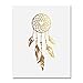 Dreamcatcher Gold Foil Decor Tribal Boho Chic Dream Catcher Wall Art Print Metallic Poster 8 inches x 10 inches