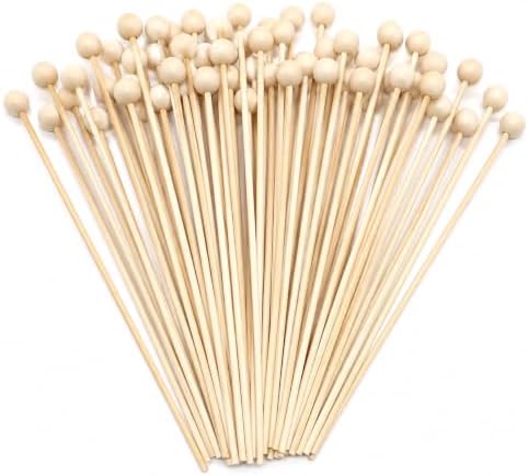 Rock Candy Stick with Ball, 100 PCS, 6-inch Natural Bamboo image 3