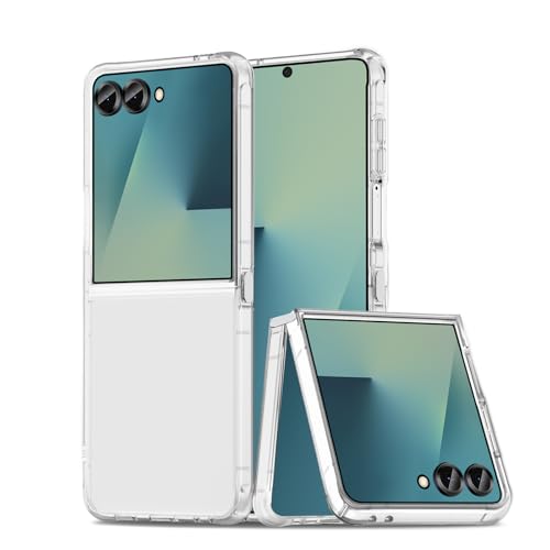 Image of Case for Samsung Galaxy Z Flip 7, Military Grade Drop Protection Clear Phone Case, Yellowing Resistant, Anti-Scratch Hard PC Back, Shockproof Hard Ultra-Thin Protective Cover, Transparent