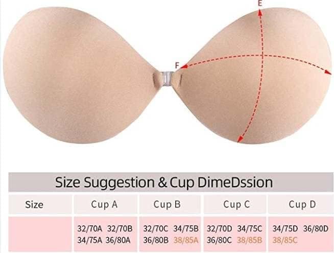 Miniatura 9 de LITTLEMISSY Women Adhesive Plus Clear Strap Sticky Invisible Bra for Push Up with Detachable Strap &Silicone Nipple Cover