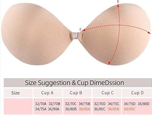 Littlemissy Push Up Bra For Women. Adhesive Plus Clear Strap Bra Invisible Wireless Bra For Push Up With Detachable Strap &Silicone Nipple Cover C #TOP6