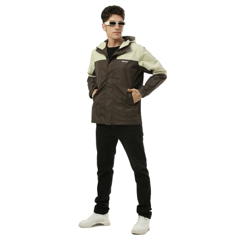 Image of Zeel Raingear Stylish Rain Jacket for Men Waterproof for Bike Riders with Adjustable Hood along with inner pockets,Waterproof Rainwear with Lightweight Polyester Jacket, ZRR002
