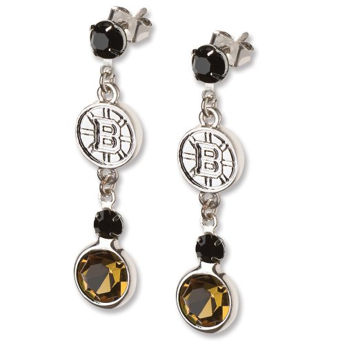 NHL Boston Bruins Crystal Logo Earrings