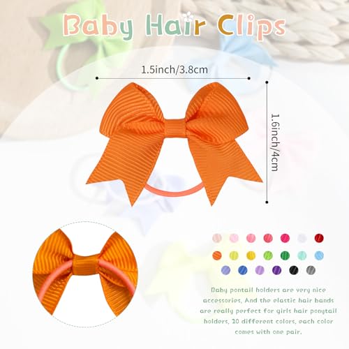vobobe 40 Stück 5,1 cm Baby-Haargummis, Kleinkind-Haargummis mit Schleifen, elastische Pferdeschwanz-Halter, klein, für Babys, Mädchen, Kleinkinder (Baby-Haargummis A)