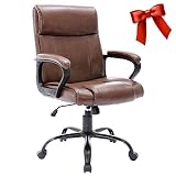 DYHOME Chaise de Bureau Marron Chaise Bureau Fauteuil de Bureau Chaise de Bureau Ergonomique, Charge de 150 kg, Hauteur Réglable, Inclinable pour se Balancer