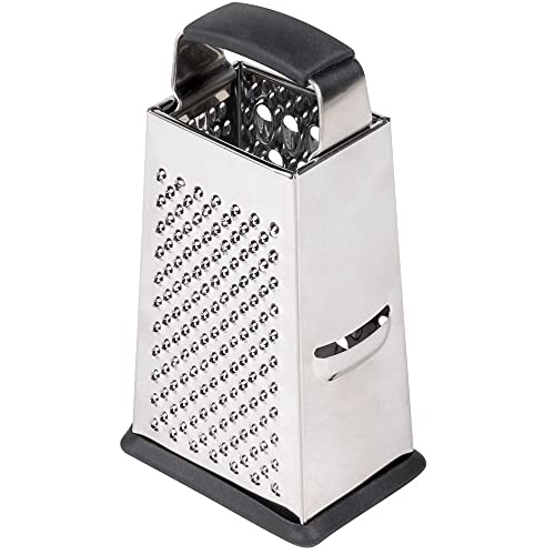 Image of TableCraft SG203BH, Cash & Carry Back Of The House Box Grater, Small 6 inch Size, 4-Sided Tapered Design, Anti-Slip Base, Dishwasher Safe, Stainless Steel, Ideal for Shredding Veggies and Grating Cheese