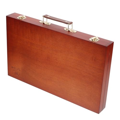 Cabilock Caja de Madera para Pinturas Portátil Asa, Estuche de Herramientas de Pintura Compacto y Ligero para Almacenamiento de Bolígrafos y Pigmentos, Maletín de Arte para Viaje y Uso