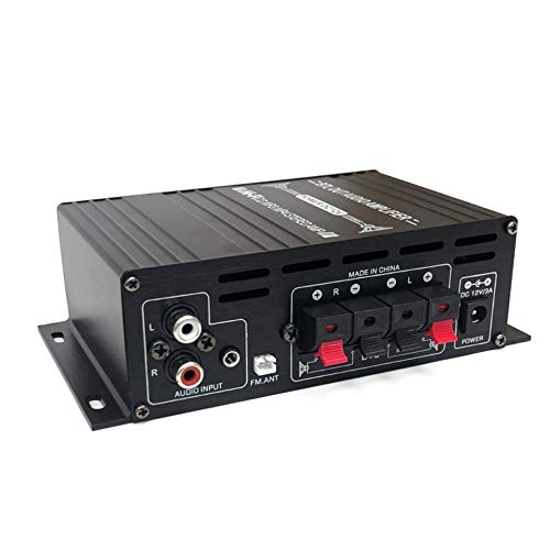 Bluetooth5.0対応 小型2chオーディオアンプ 出力40W＋40W USB/SDカード再生可 アルミボディ Hi-Fiステレオ リモコン付 多機能パワ