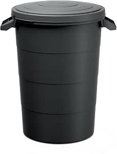 Poubelle 70 Litres Verte Avec Couvercle - Résistante Aux UV Et Au Gel, Pour Jardin, Compost, Nourriture Animaux Ou Eau De Pluie