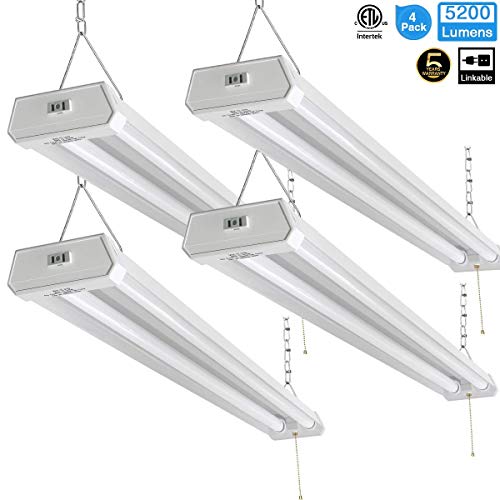 Linkable LED Shop Light for Garage, 42W 5200lm 4FT, 6000-6500K Daylight White,