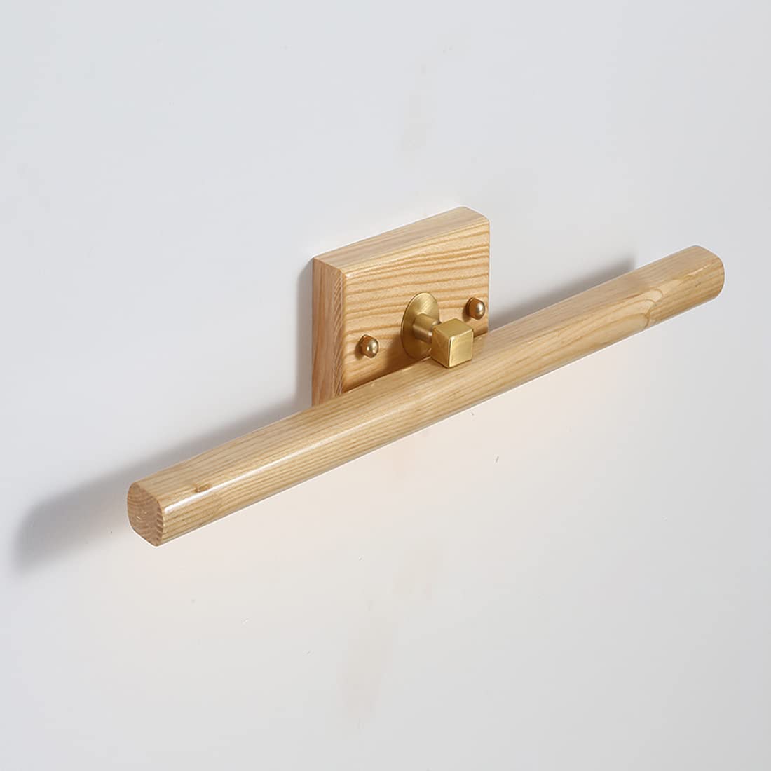 LANMOU 40CM Lámpara de Espejo LED Baño de Madera, Aplique Frontal de Espejo Interior LED 8W 4000K, 640LM Luz de Espejo Giratorio 180° para Lavabo, Lámpara de Maquillaje Moderna para Tocador