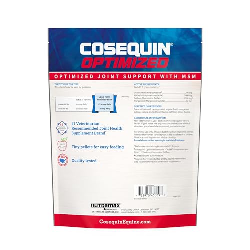 Nutramax Cosequin Optimized Pellets with MSM Joint Health Supplement for Horses - with Glucosamine and Chondroitin, 1400 Grams