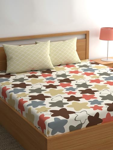 LOOMLYFE XXL Microfiber Soft Cotton Super King Size Bedsheet for Double Bed, King Size 108 Inches X 108 Inches, 9 Feet, 275 X 275 cm with 2 Large Size Pillow Covers Without Joint - CoffeeStar (B0D1S8D63D) Amazon Price History, Amazon Price Tracker