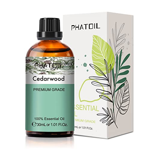 PHATOIL Cedarwood Essential Oil 30ML, Premium Grade, Pure Essential Oils for Diffusers for Home, Perfect for Aromatherapy, Diffuser, Humidifier, Candle Making