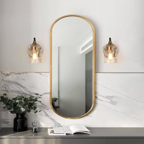 Image of KSANA Black and Gold Sconce, Modern Wall Sconces Lighting Fixture with Textured Glass and Brass Finish for Bathroom, Bedroom, Hallway and Living Room