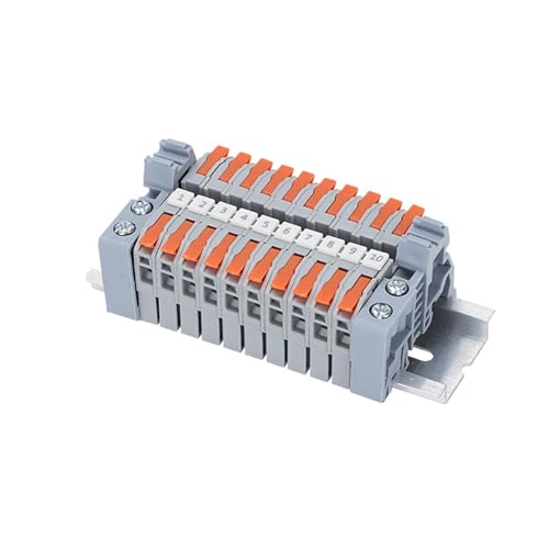 Alriedy Reihenklemmen Hutschiene Hutschienen Klemmen LT-2 5 Orange Klemmleiste & Durchgangsklemme für Elektrische Leitungsverbindungen Schnelles Verdrahten Geeignet für DIY Elektroinstallation