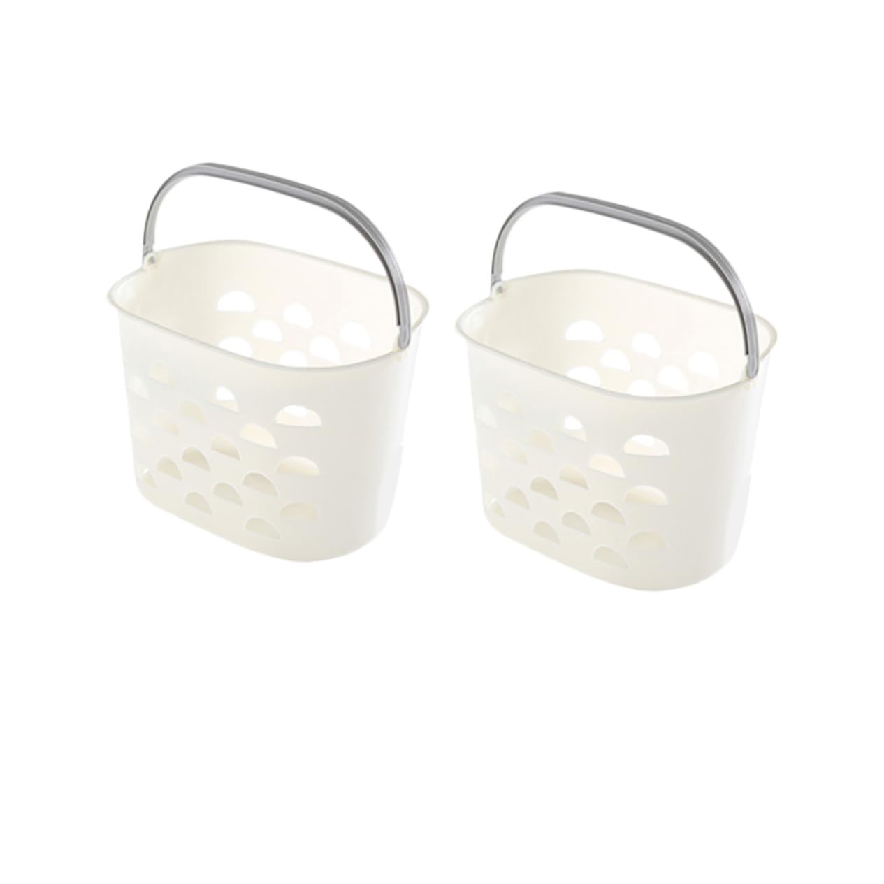 Levemolo 2 Pack Shampoo Storage Basket Sturdy Plastic Bathing Cloths Container Portable Handle for Indoor Outdoor Use