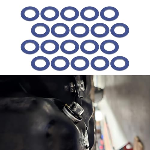 Image of 20PCS Oil Drain Plug Gaskets, Engine Oil Washer, 90430-12031 Oil Pan Drain Plug Gasket, Aluminum M12 Crush Washer Oil Drain Plug Replacement for Toyota Lexus Scion