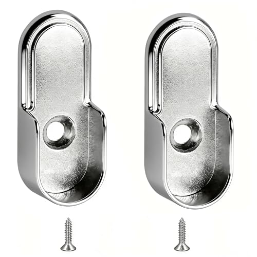 2 Pièces Support Penderie, Supports Robustes pour Barres Penderie, Montage Facile, Support Barre Penderies, Fixation Tringle Penderies, Supports Ronds...