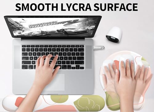 Image of eulps Mouse Pad Wrist Support, Ergonomic Memory Foam Keyboard Wrist Pad & Gel Wrist Rest Set for Computer Keyboard for Easy Typing & Pain Relief for Office & Home (Rose Set)