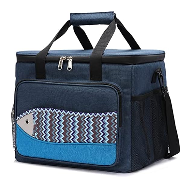 Fish Pattern Small Ice Pack Lunch Box Bag - Isolering Vattentät Portabel Lunch Bag för Utomhus Multifunktionell Picknick - Slitstark och snygg 35x27x39cm