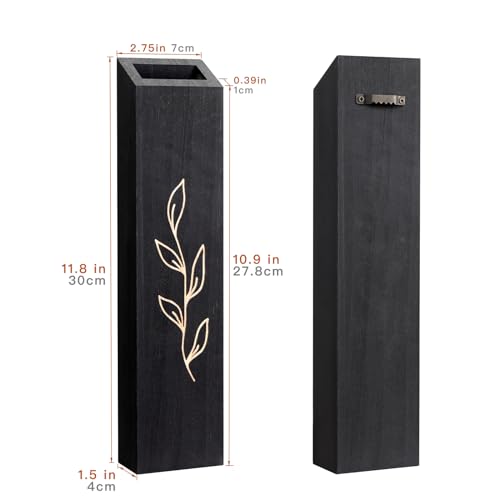 Wood-Wall-Planter-Farmhouse-4-Pack-Indoor-Pocket-Wall-Vases-Decor-for-Living-Room-Bedroom-Dried-Flowers-Faux-Greenery-Plants-Black Wood Wall Planter Farmhouse 4 Pack Indoor Pocket Wall Vases Decor for Living Room Bedroom Dried Flowers Faux Greenery Plants Black