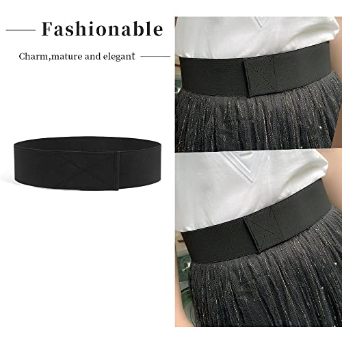 YOU&M Women's Velcro Waist Belts Elastic Stretch Simple No Metal Without Buckle for Dresses2