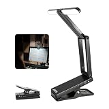 AROMA Luce a Clip Ricaricabile per Leggio Musicale Lampada Pianoforte con Angolo Regolabile 2 Livelli di Luminosità LED Luminosi Ideale per Lettura Spartiti Violino Orchestra