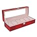 Produktbild NBVCX Home Accessories Watch Box Organizer White Watch Box 6 Slots Watches Display Lockable Glass Lid Storage Box PU Leather for Women