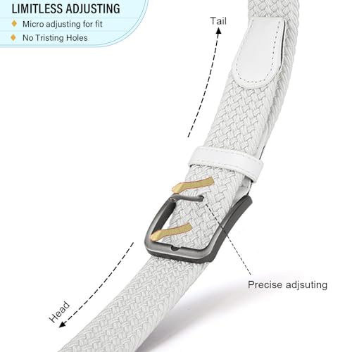 Image of DOOPAI Braided Stretch Belt for Men, Elastic Woven Belt, casual Fabric Golf Belt, 1 3 /8 inch for golf pants jeans, Gift Box