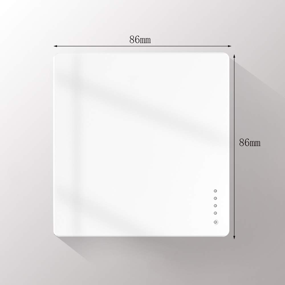 Kontrollschalter, Lichtschalter, 1 Stück, 86 Typ, weiß, großer Panelschalter, rahmenlos, Zuhause, Hotel, Restaurant, Wandlichtschalter mit fluoreszierender Anzeige, nordischer minimalistischer