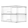 Vtopmart 2 Pack Large Stackable Storage Drawers,Easily Assemble Clear Acrylic Bathroom Closet Undersink Organizers,Plastic Storage Bins for Cabinet,Kitchen Pantry,Medicine Organization