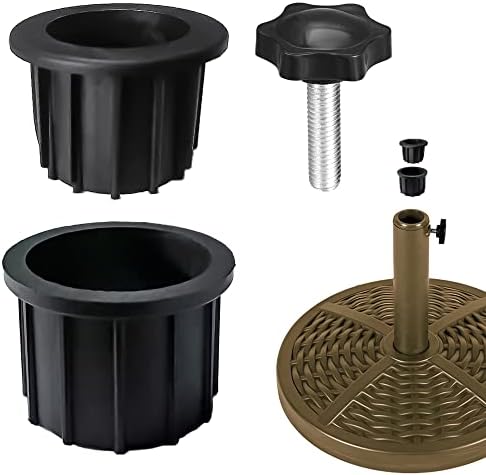 Outdoor Umbrella Base Stand Hole Ring Plug for Thicker Parasol Base Hole, Replacement Parts for Patio Umbrella Base Stand, with Handle Screw (6 Pieces, 2 Set)