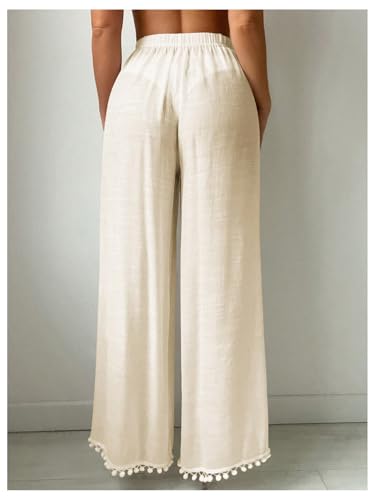 Women's Drawstring Waist Slit Bathing Suit Cover Up Swim Pants Sheer Tie Front Swim Cover Ups Swimwear2