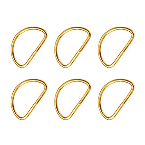 Artibetter 20 PCS D De Forme De D 38Mm Boucle en Forme de D pour Vêtements, Bagages, Ceinture (Golden) Matériel D'anneau