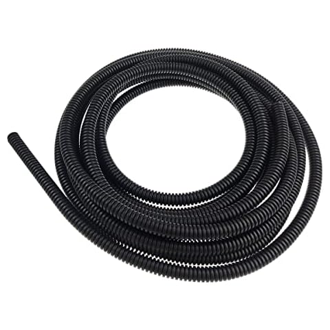 Black 5M Length Flexible Corrugated Bellow Conduit Protective Tube Pipe Hose Sleeve for Car,Garden,Office Electric Wiring 7mm*10mm … Cover