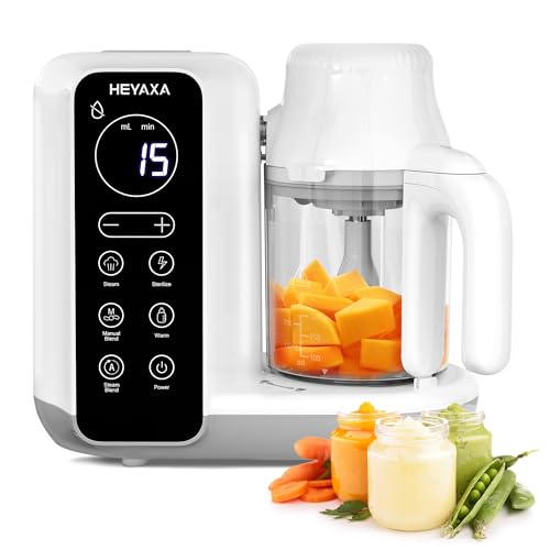 Baby Food Maker, Baby Food Processor with Automatic Cooking & Grinding, Food Steamer Puree Blender with Self-Cleaning Function, BPA Free (White)