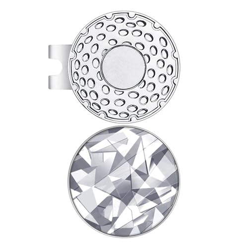 Generic ゴルフマーカー 取り付け簡単 ゴルフ用品 エレガントなデザイン ハットクリップ 頑丈な亜鉛合金 ゴルフアクセサリー 持ち運び便利 キャップクリップ 正確なボール位置 軽量ポータブル プロ、アマチュアゴルファーの練習に対応, 銀