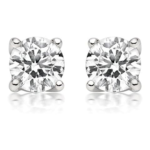 1/4ct tw Diamond Stud Earring in 14k White Gold (Rose) Cover