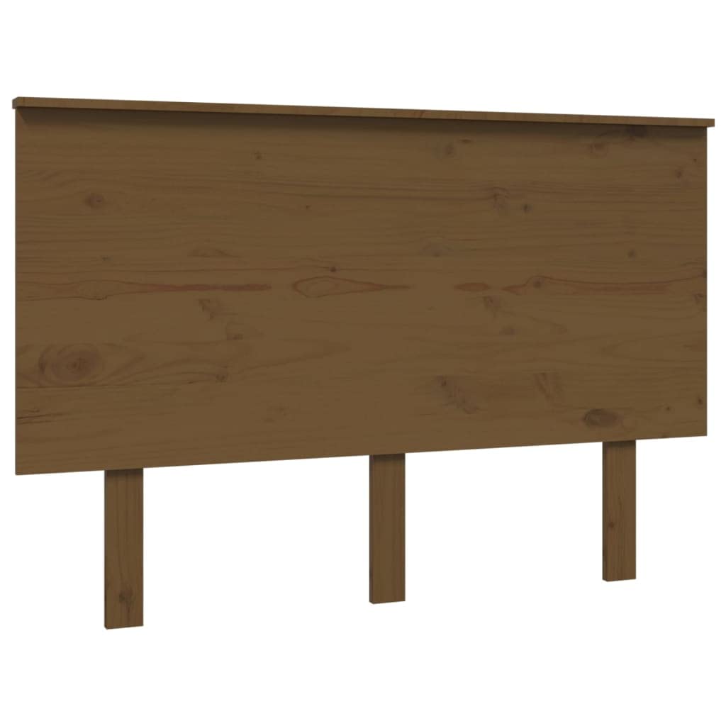 vidaXL Cabecero de Cama Cabezal Dormitorio Estructura Habitación Mobiliario Muebles Decoración Adorno Madera Maciza de Pino Marrón Miel 124x6x82,5cm