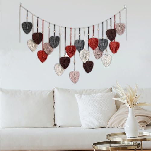 Macramé mural en coton bohème chic tressé main pour salon